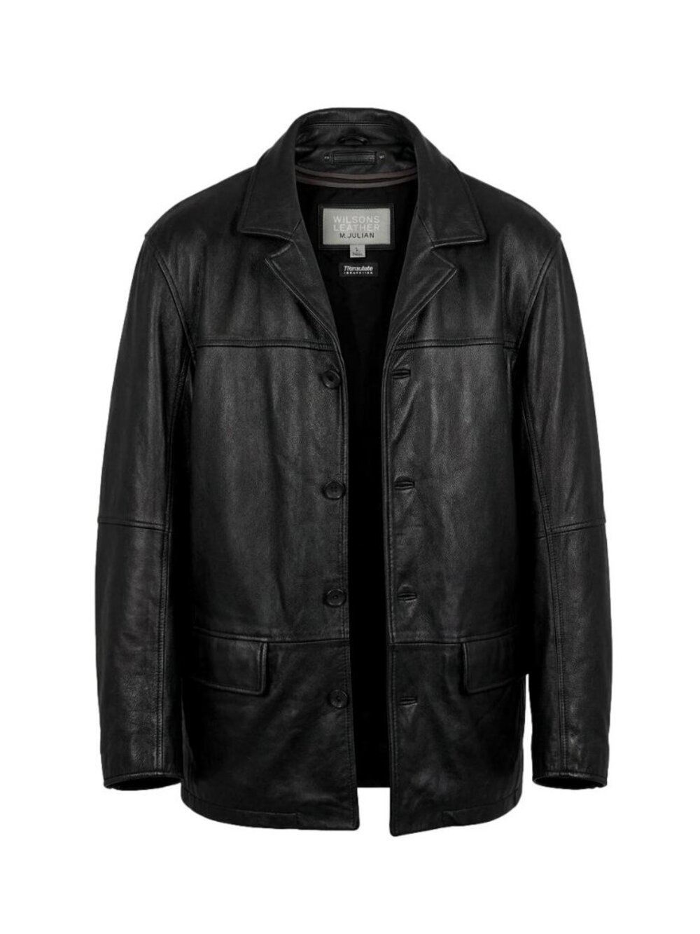 Vintage Wilsons Leather M. Julian Black Leather Car Coat Thinsulate Lined Men’s